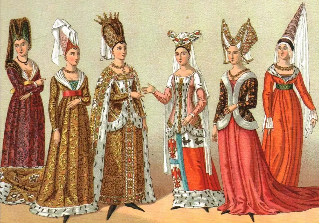 la moda en la edad media - Cómo se llama la ropa de la Edad Media