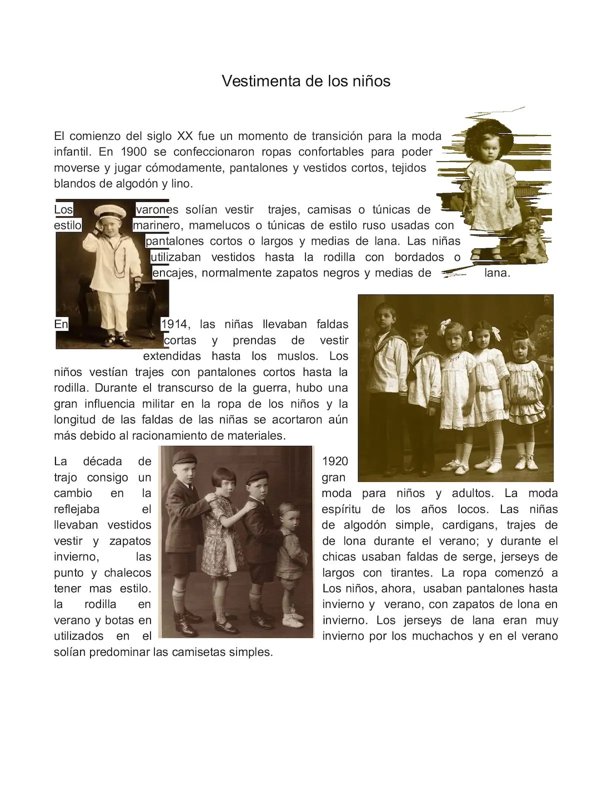 moda infantil siglo xix - Cómo vestian los niños en 1900